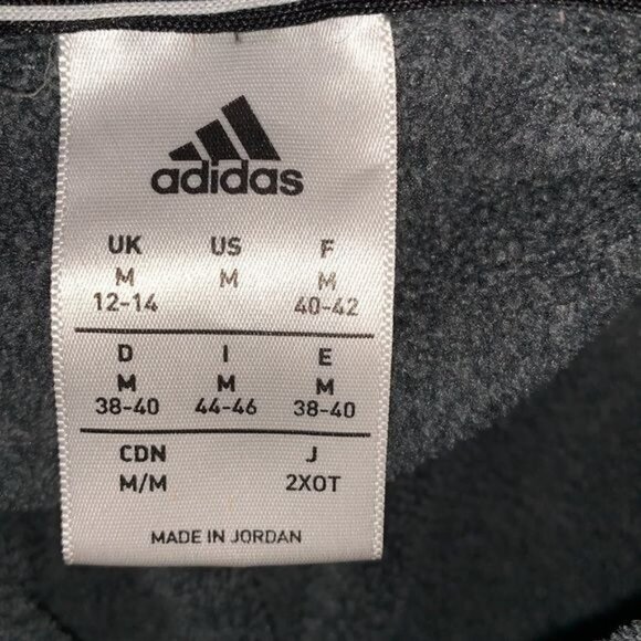 Adidas Womens Cropped Hoodie Pullover Sweatshirt M Black Cotton Blend Long Sleev - Picture 3 of 12